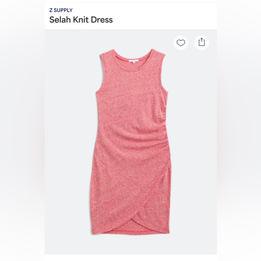 Z Supply Pink Sheath Midi Dress Crew Neck